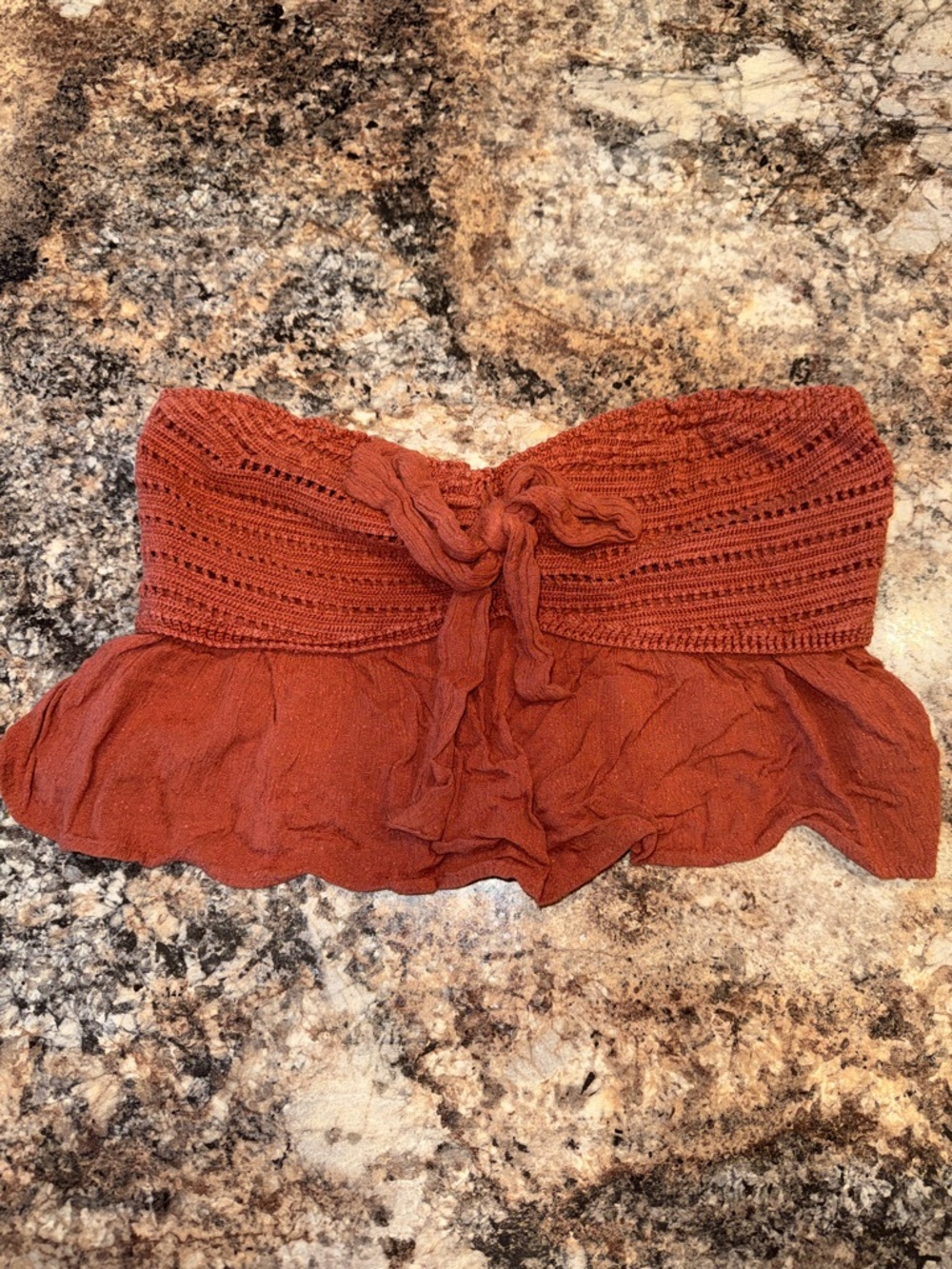 American Eagle Outfitters Rust Orange Cropped Tube Top